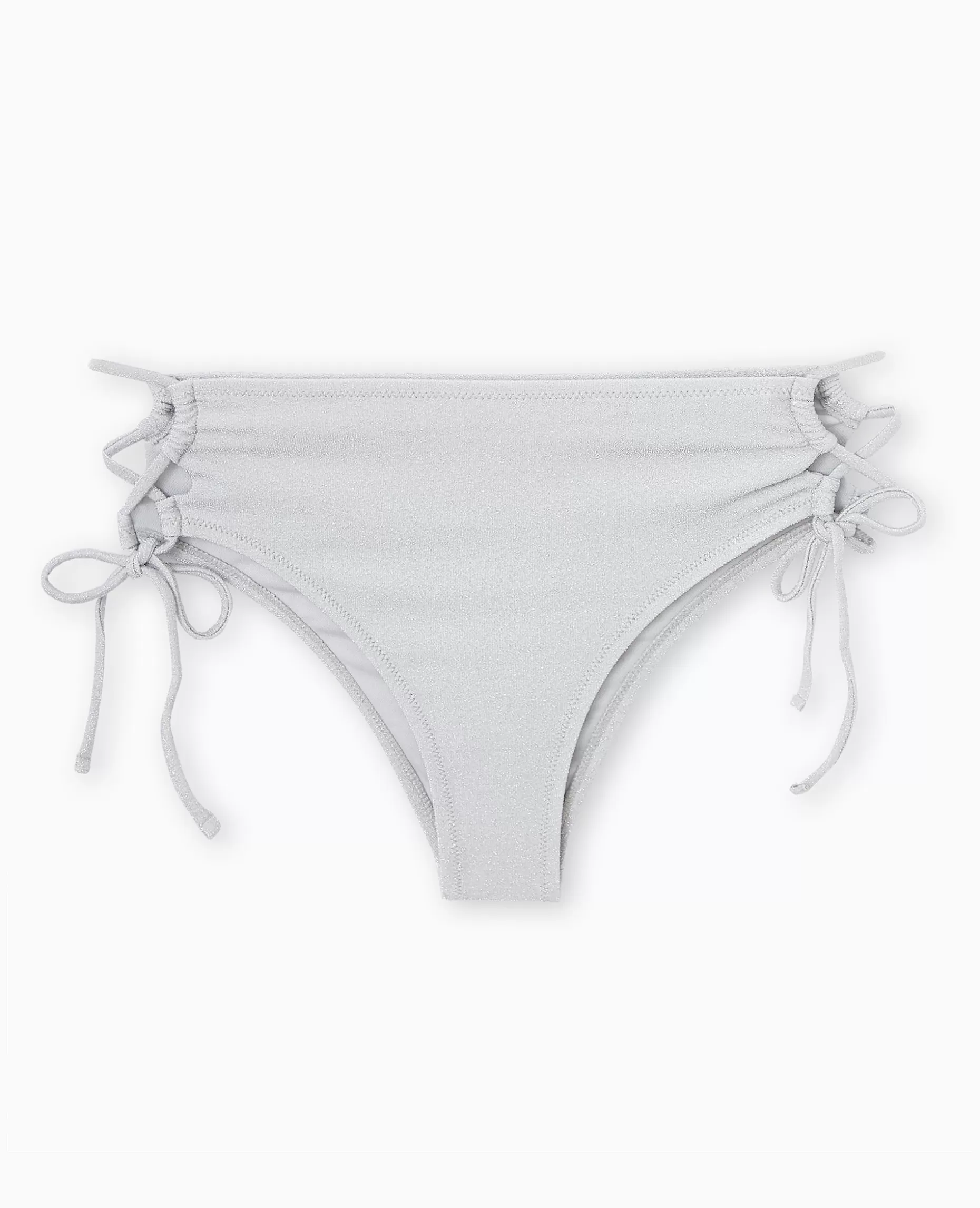 Shop Pimkie Bas De Maillot De Bain Culotte Haute Avec Lacets - argenté