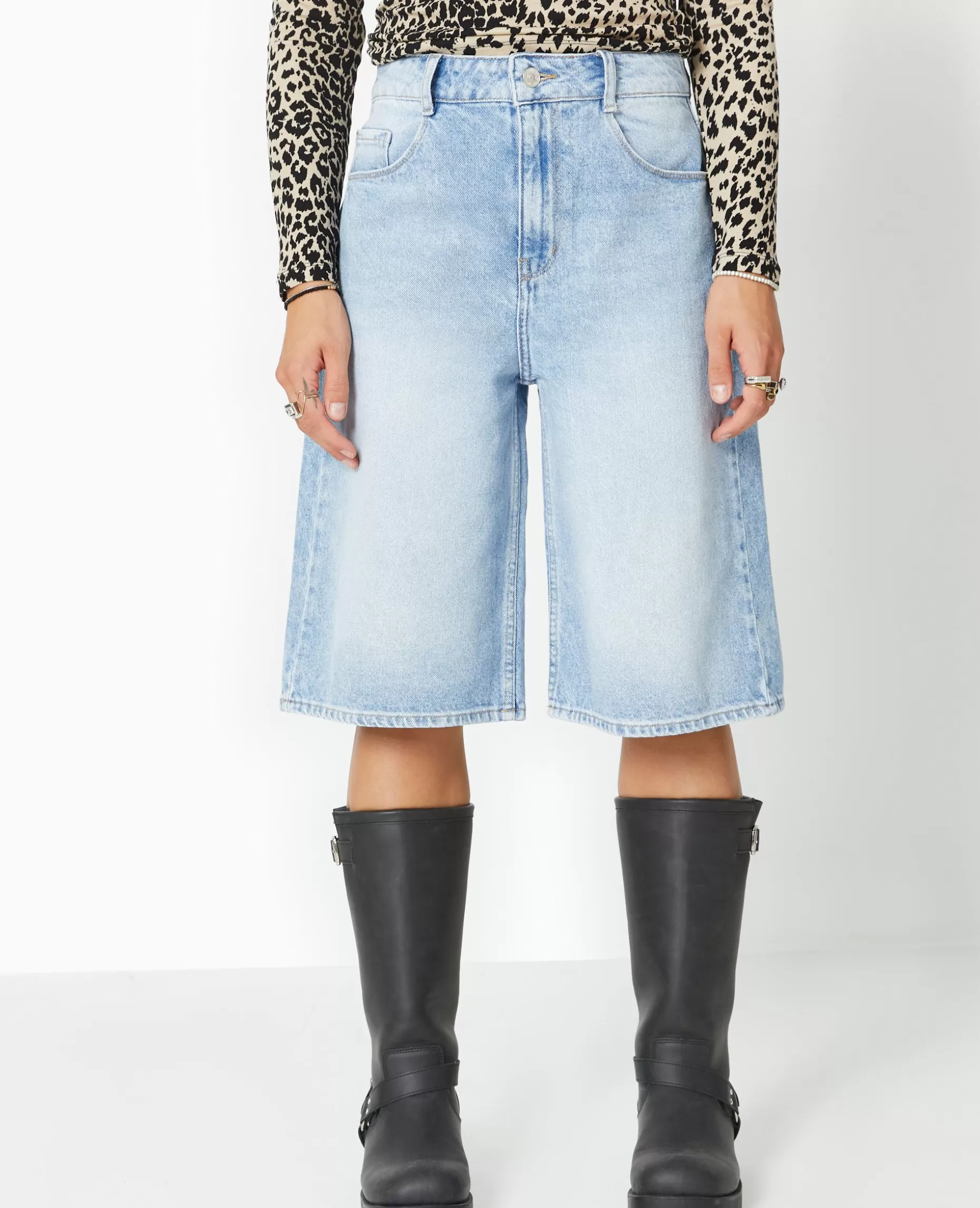 Cheap Pimkie Bermuda En Jean Loose Taille Regular - bleu clair