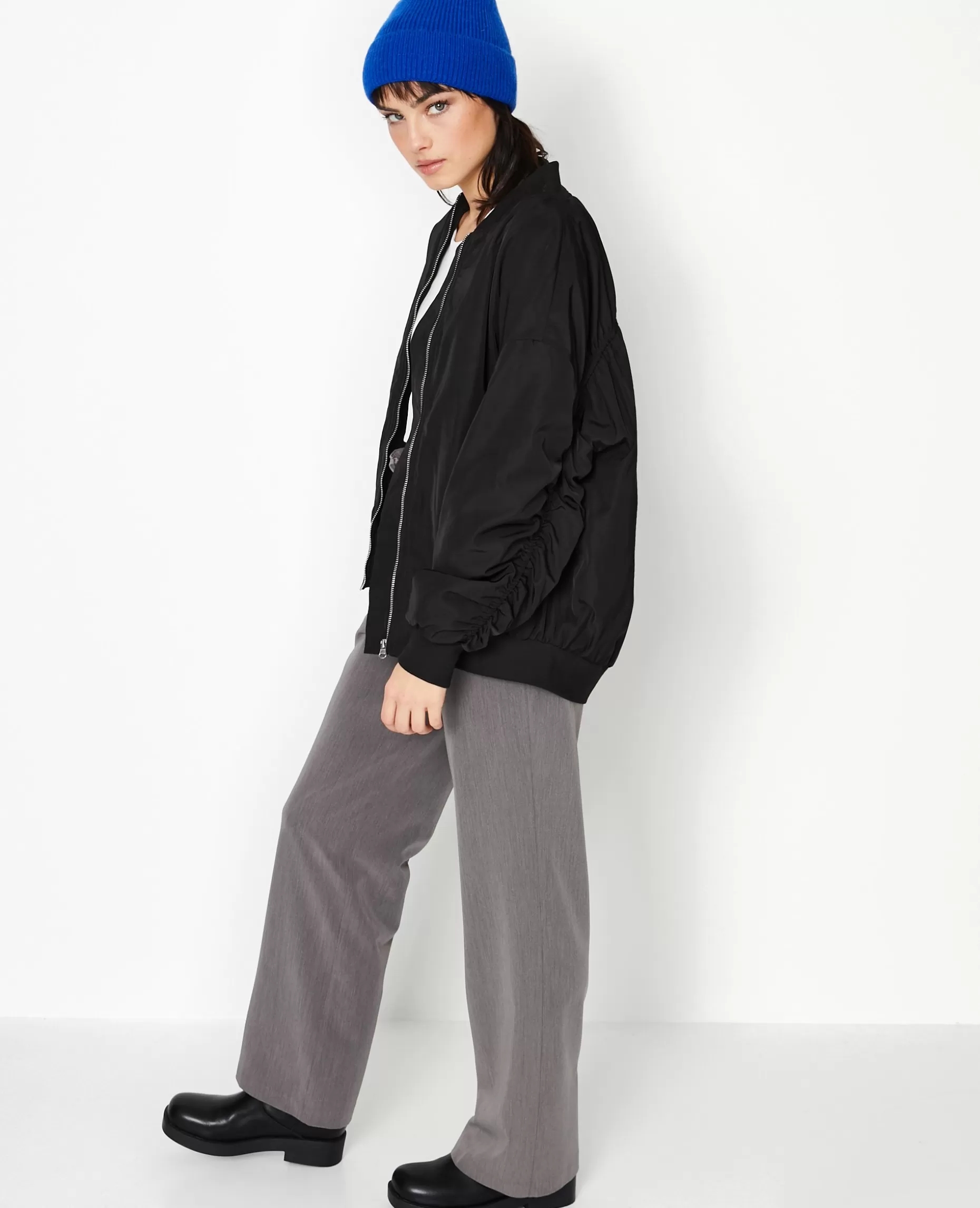 Sale Pimkie Bombers Oversize Avec Fronces Dos Et Manches - noir