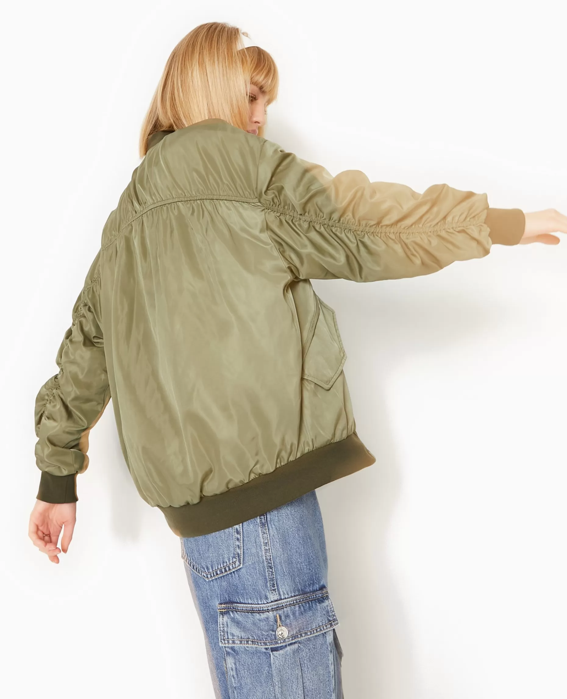 Hot Pimkie Bombers Oversize Avec Fronces Dos Et Manches - vert kaki