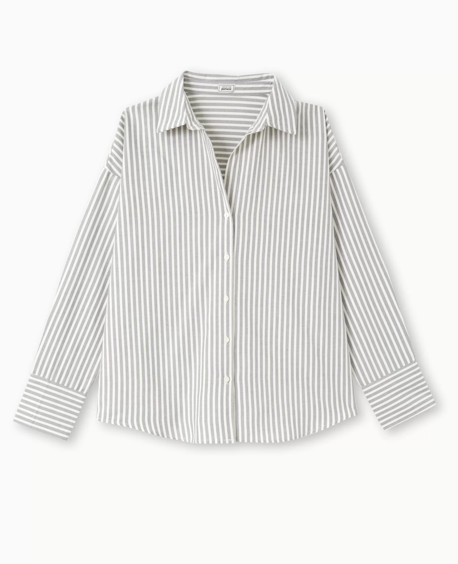 Cheap Pimkie Chemise Oversize Rayée Avec Col Ouvert - gris foncé