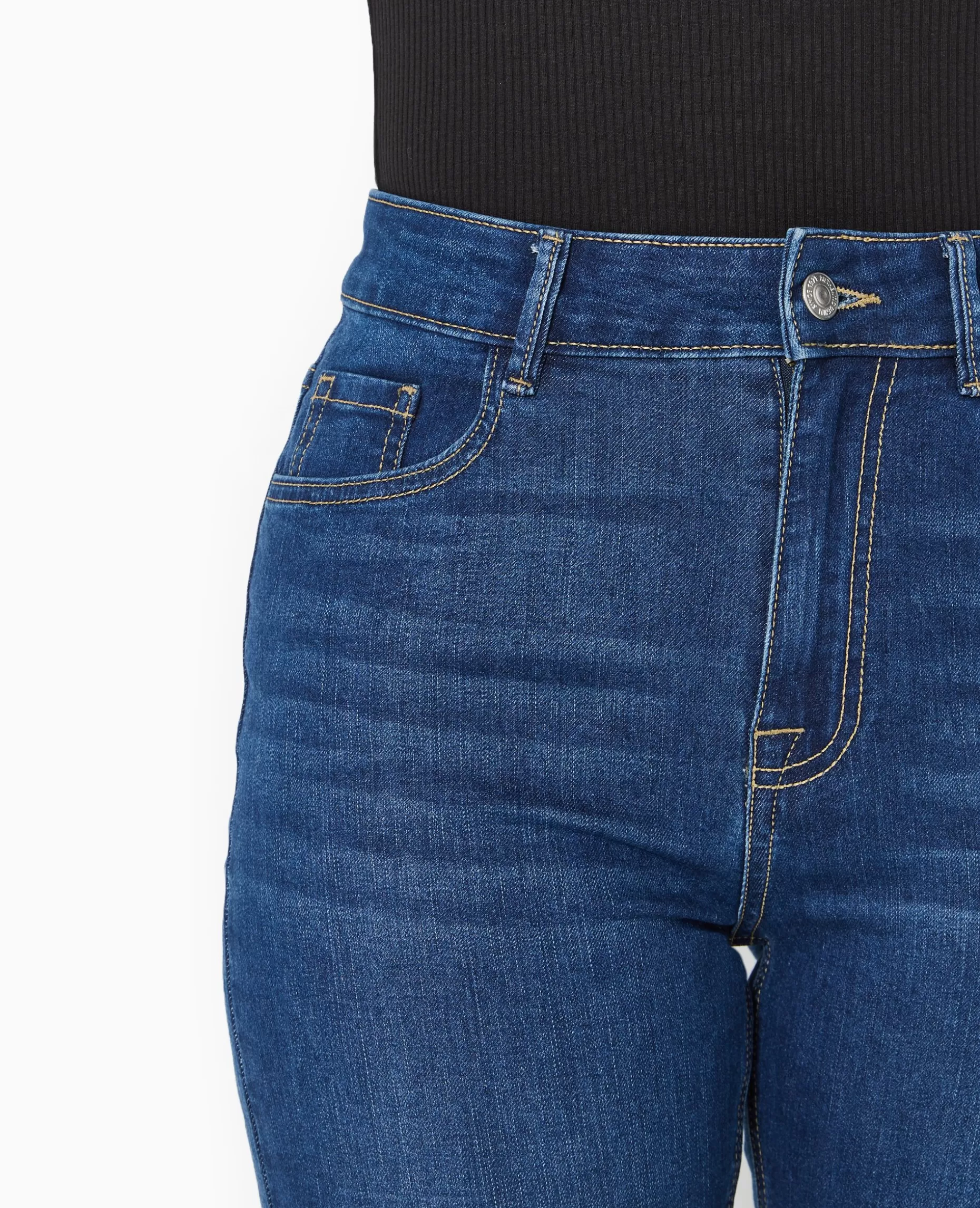 New Pimkie Corsaire Skinny En Jean Stretch Taille Haute - bleu