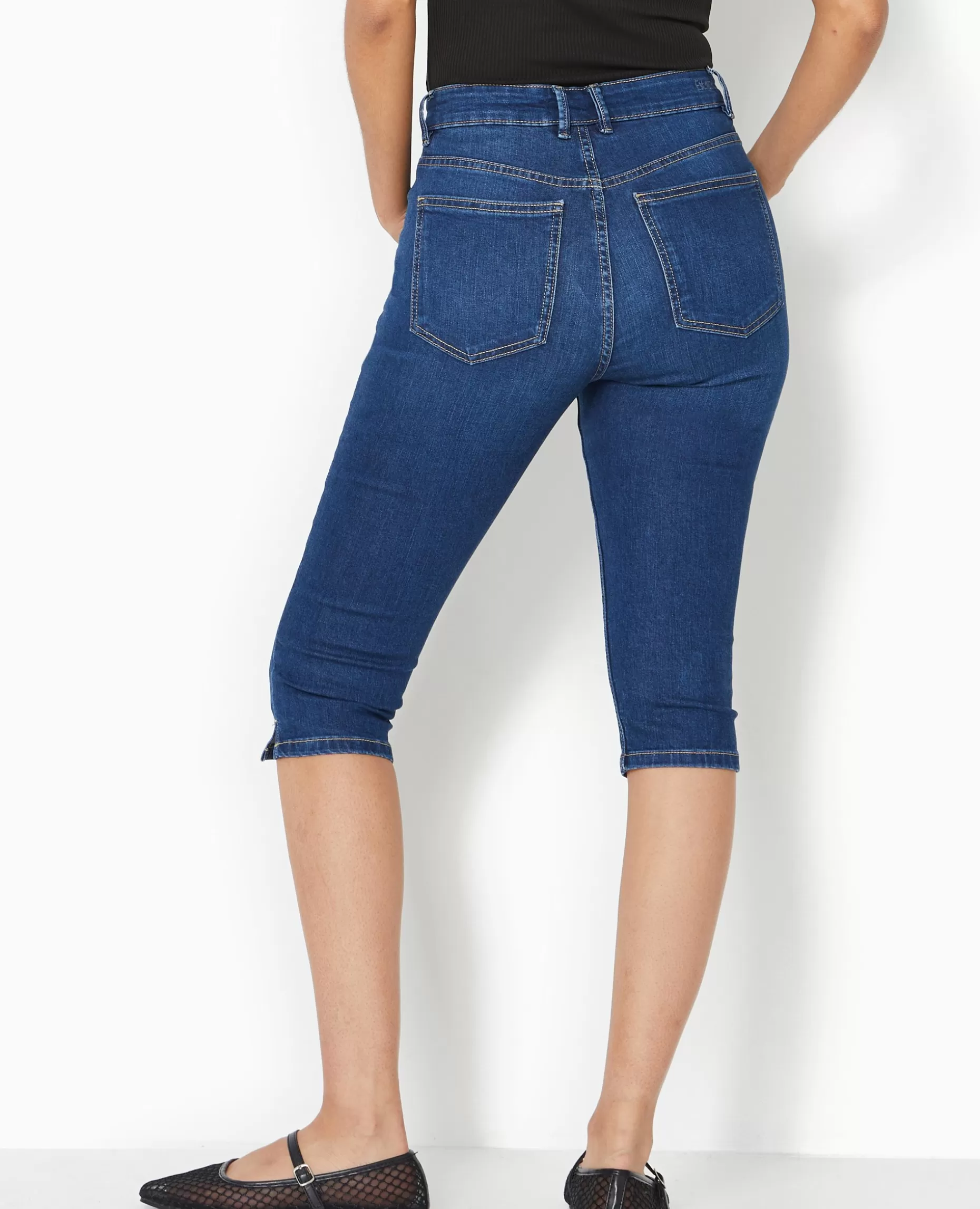 New Pimkie Corsaire Skinny En Jean Stretch Taille Haute - bleu