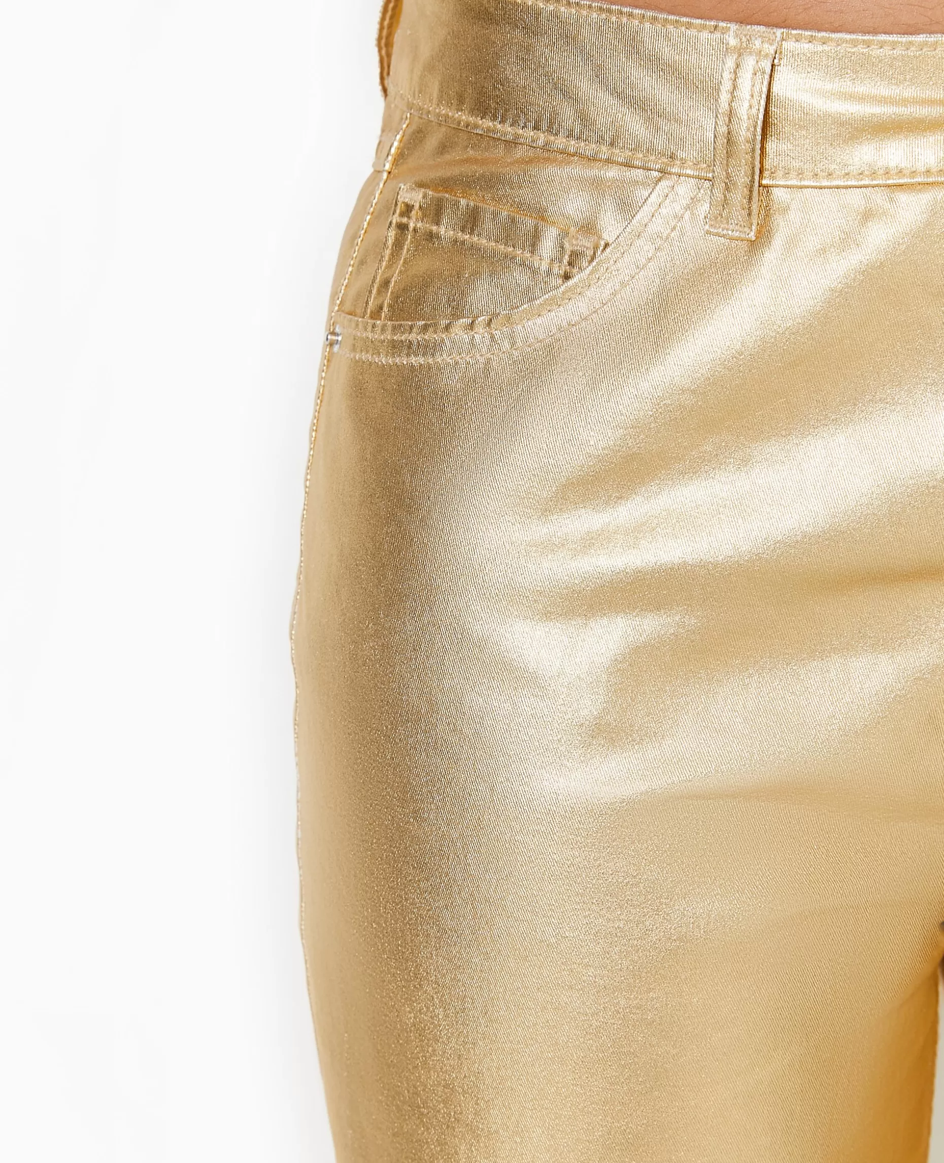 New Pimkie Jean Droit Taille Haute - doré