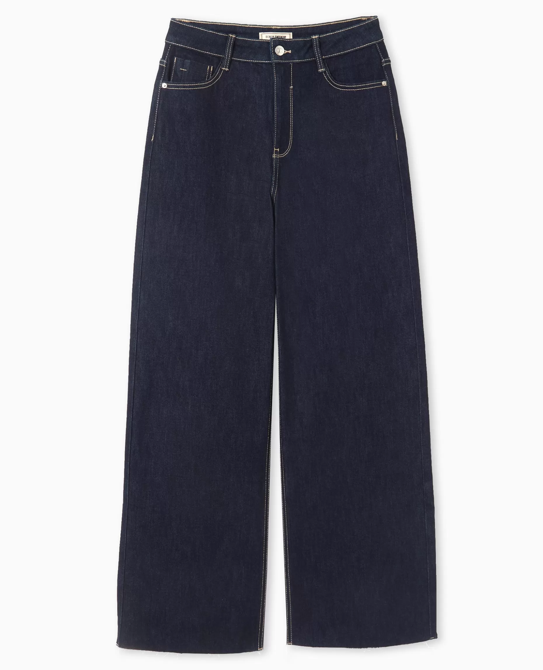 Sale Pimkie Jean Flare Taille Haute Avec Bas Coupés - bleu