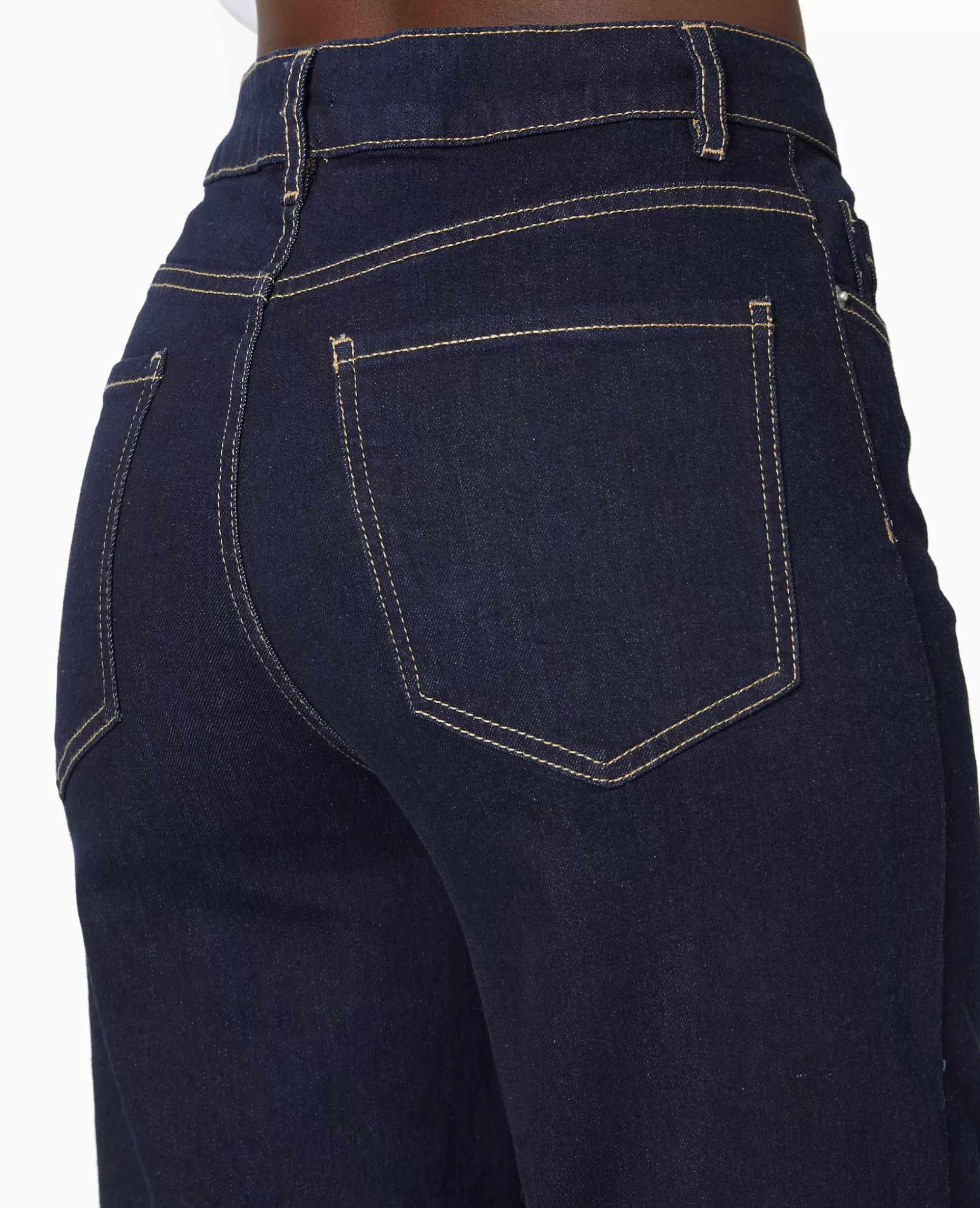 Sale Pimkie Jean Flare Taille Haute Avec Bas Coupés - bleu