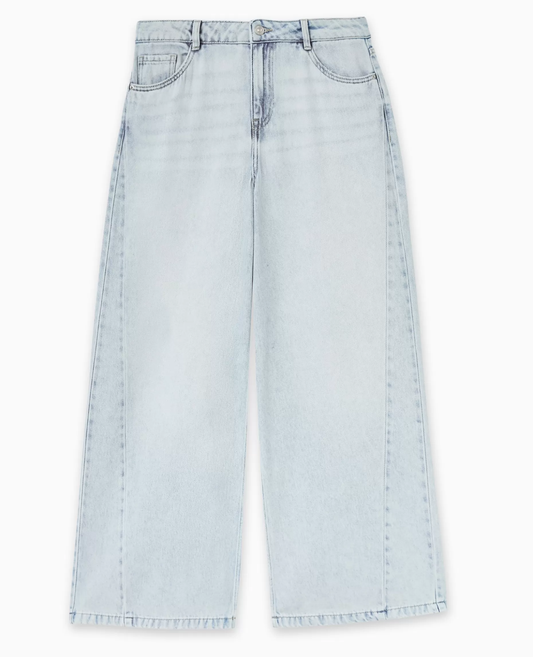 Discount Pimkie Jean Wide Ultra Large Taille Basse - bleu clair