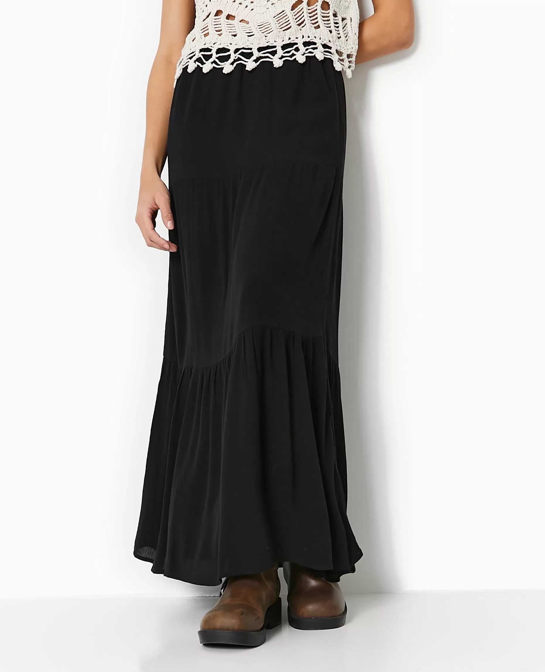 Best Sale Pimkie Jupon Long à étages - noir