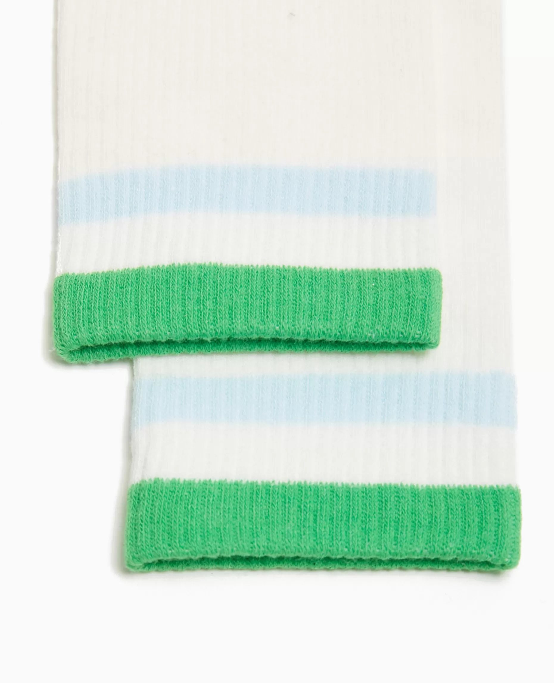 Sale Pimkie Paire De Chaussettes Hautes Avec Bandes Couleur - vert