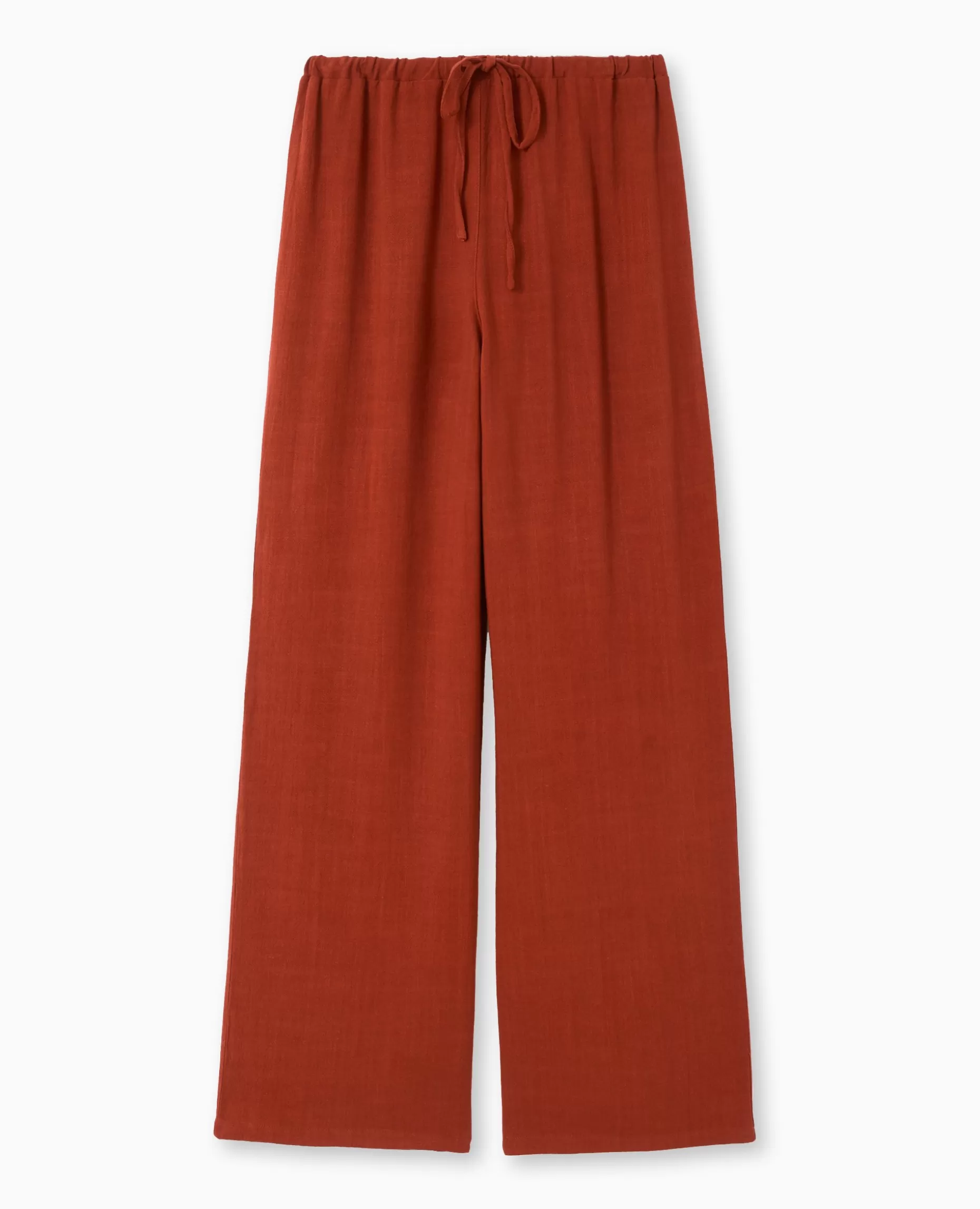Shop Pimkie Pantalon Large Et Droit Avec Taille élastiquée - marron