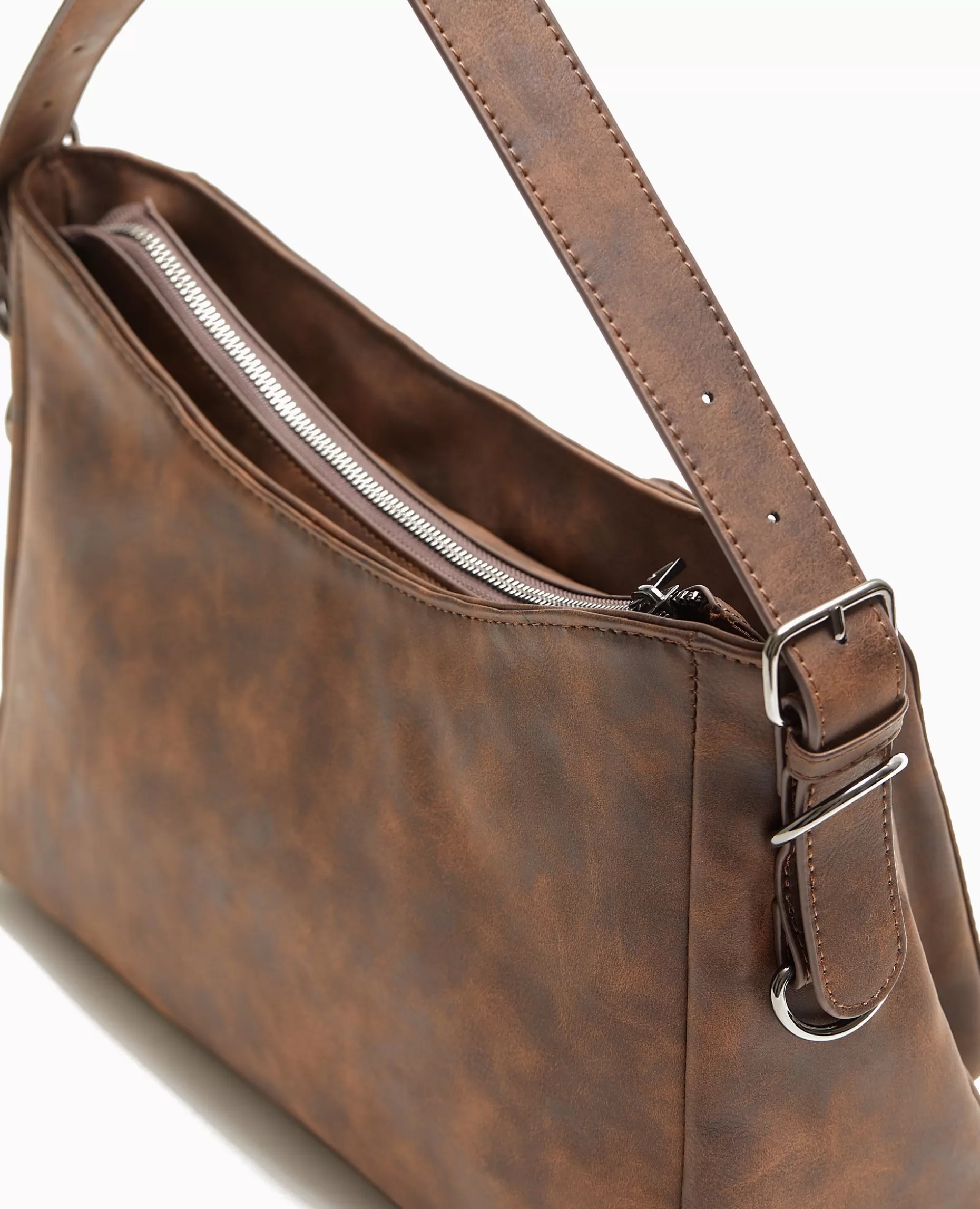 Cheap Pimkie Sac Multipoche Effet Cuir Usé - marron