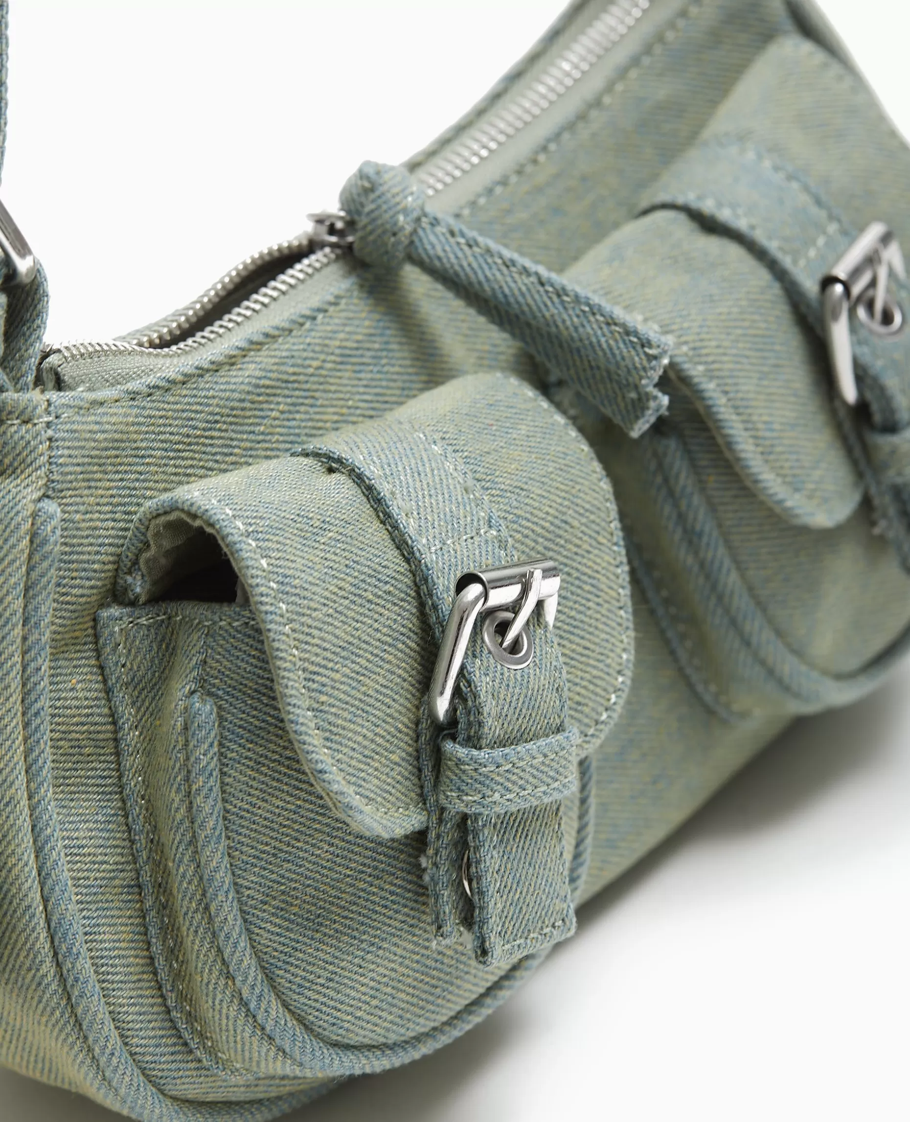 Shop Pimkie Sac Multipoche En Jean Effet Dirty - bleu clair