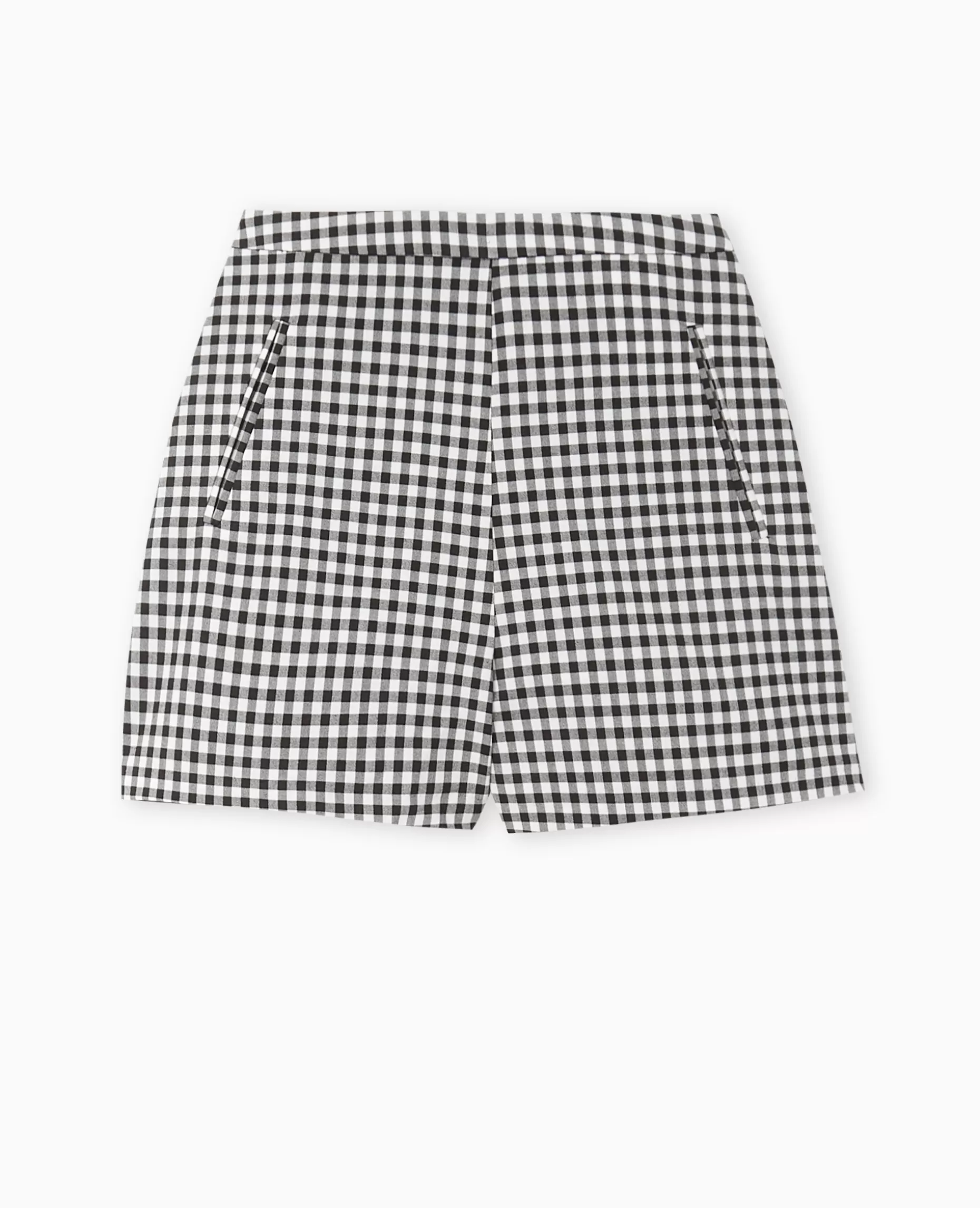 Discount Pimkie Short City Taille Haute Motif Vichy - noir