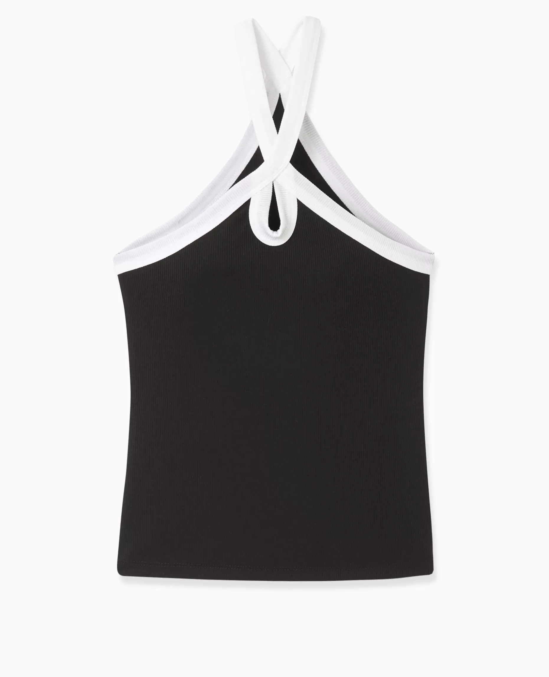 Outlet Pimkie Top Bicolore Avec Bretelles Croisées - noir
