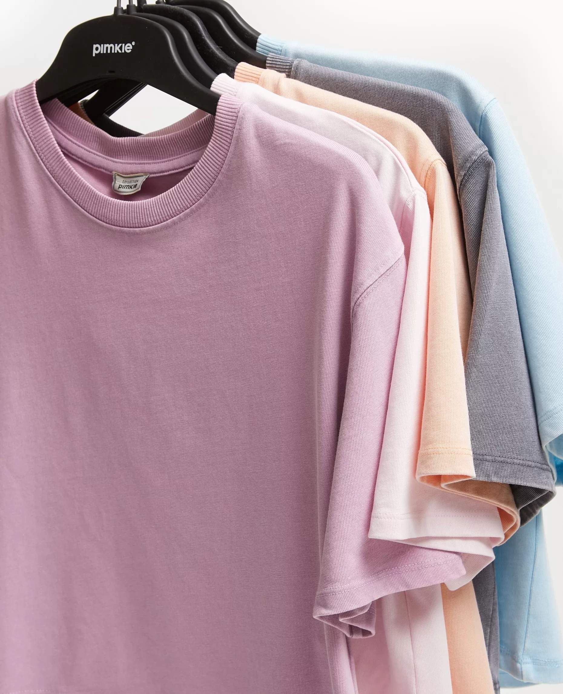 Fashion Pimkie T-shirt Court En Coton épais Effet Délavé - corail