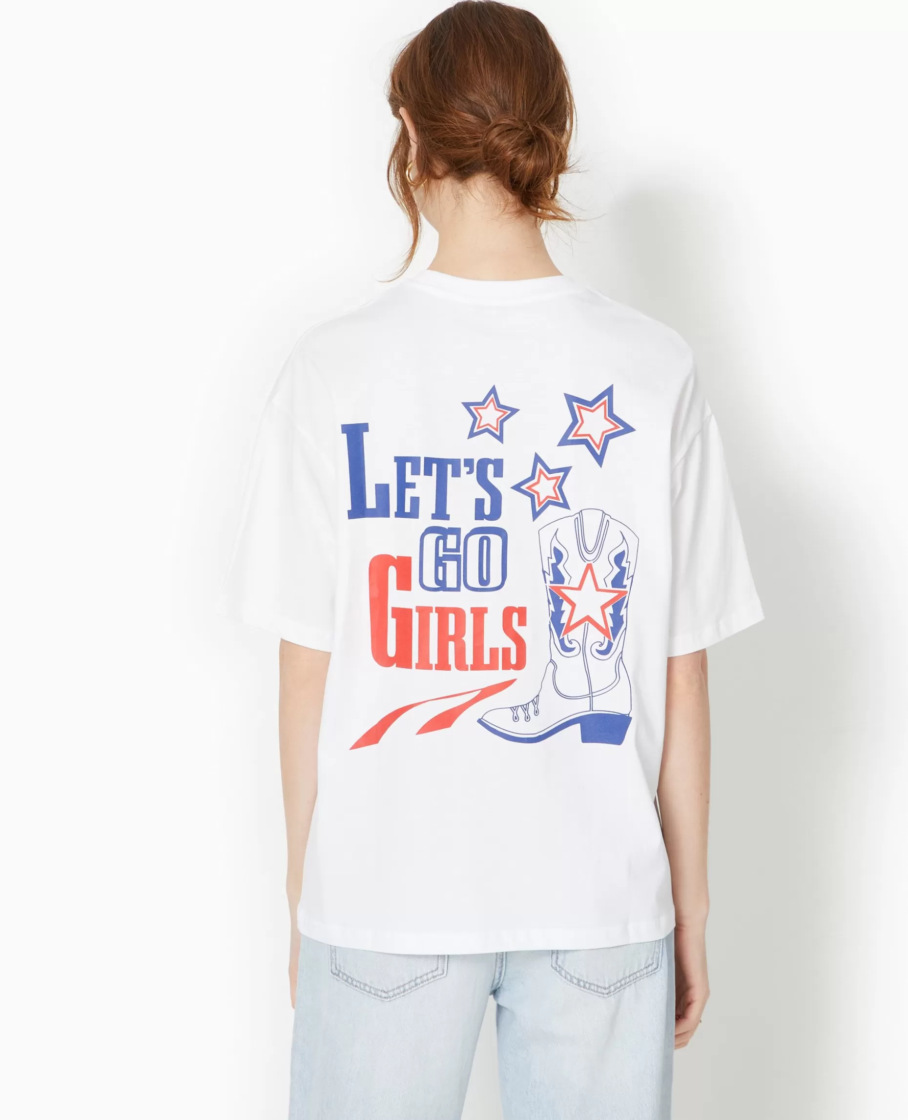 Sale Pimkie T-shirt Oversize Avec Print Devant Et Dos - blanc