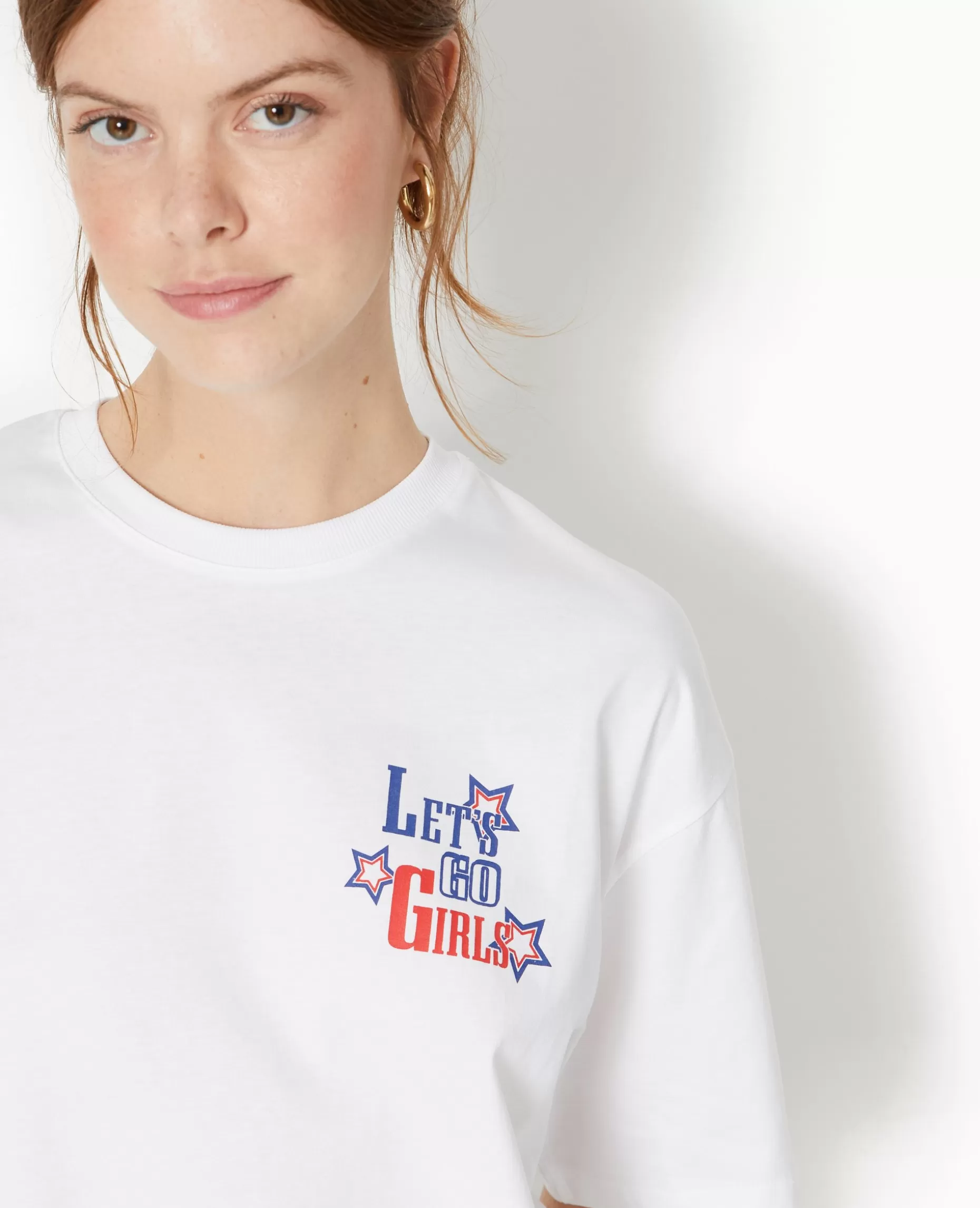 Sale Pimkie T-shirt Oversize Avec Print Devant Et Dos - blanc