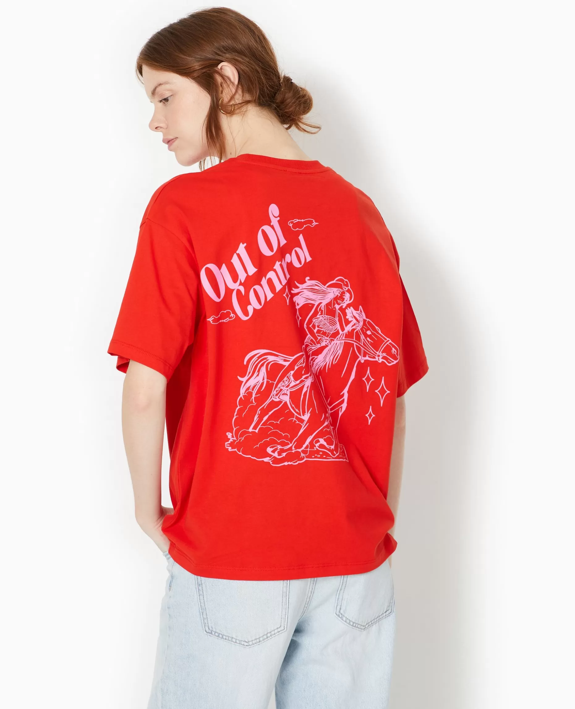 Flash Sale Pimkie T-shirt Oversize Avec Print Devant Et Dos - rouge