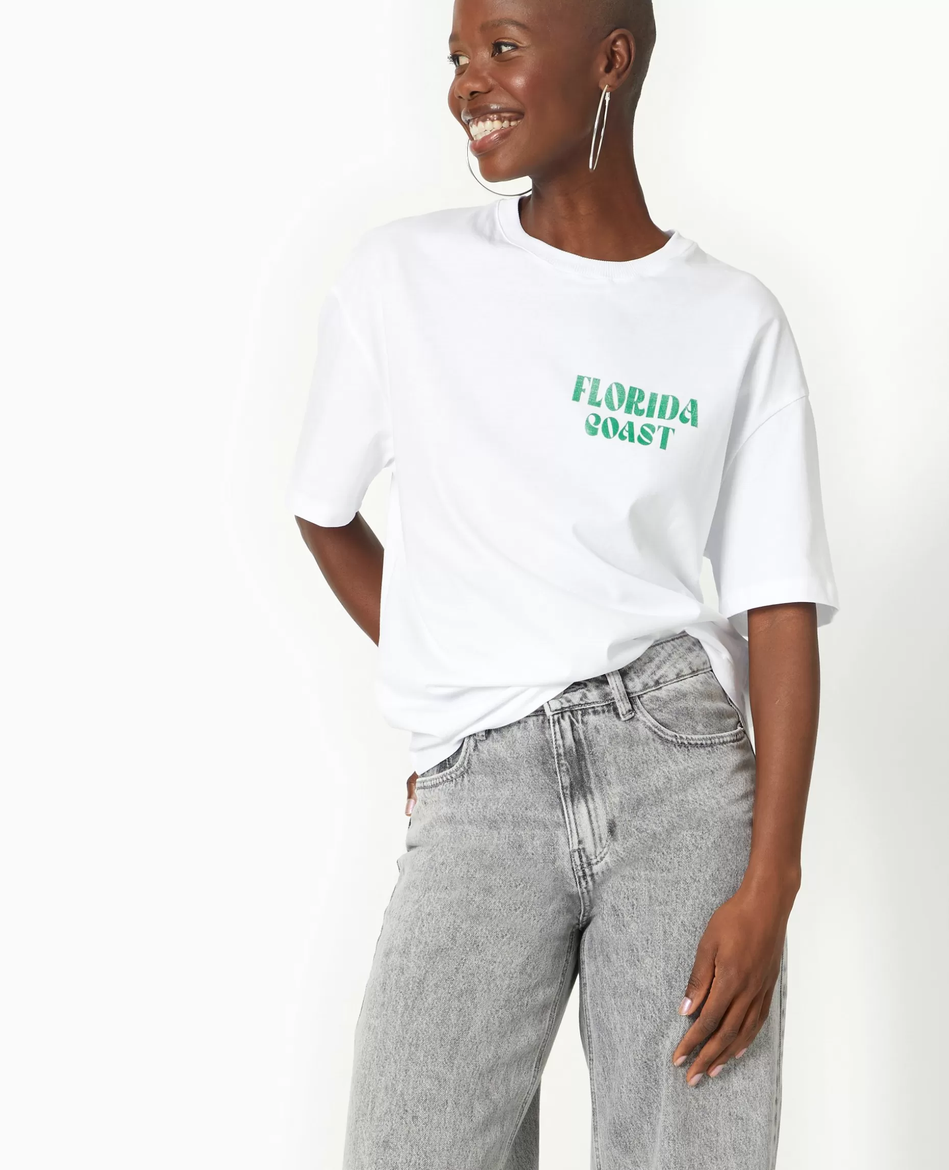 Flash Sale Pimkie T-shirt Oversize Avec Print Devant Et Dos - vert