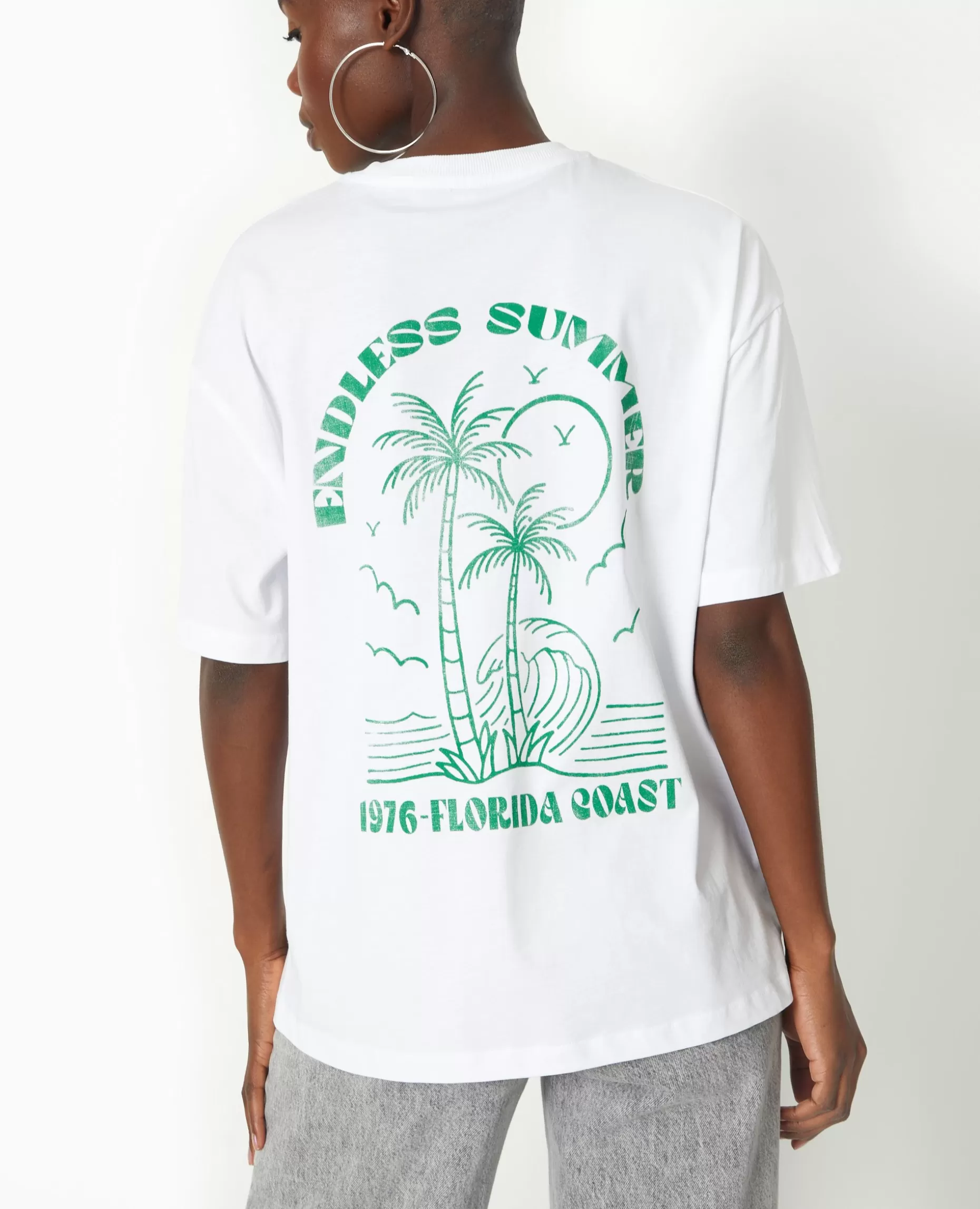 Flash Sale Pimkie T-shirt Oversize Avec Print Devant Et Dos - vert