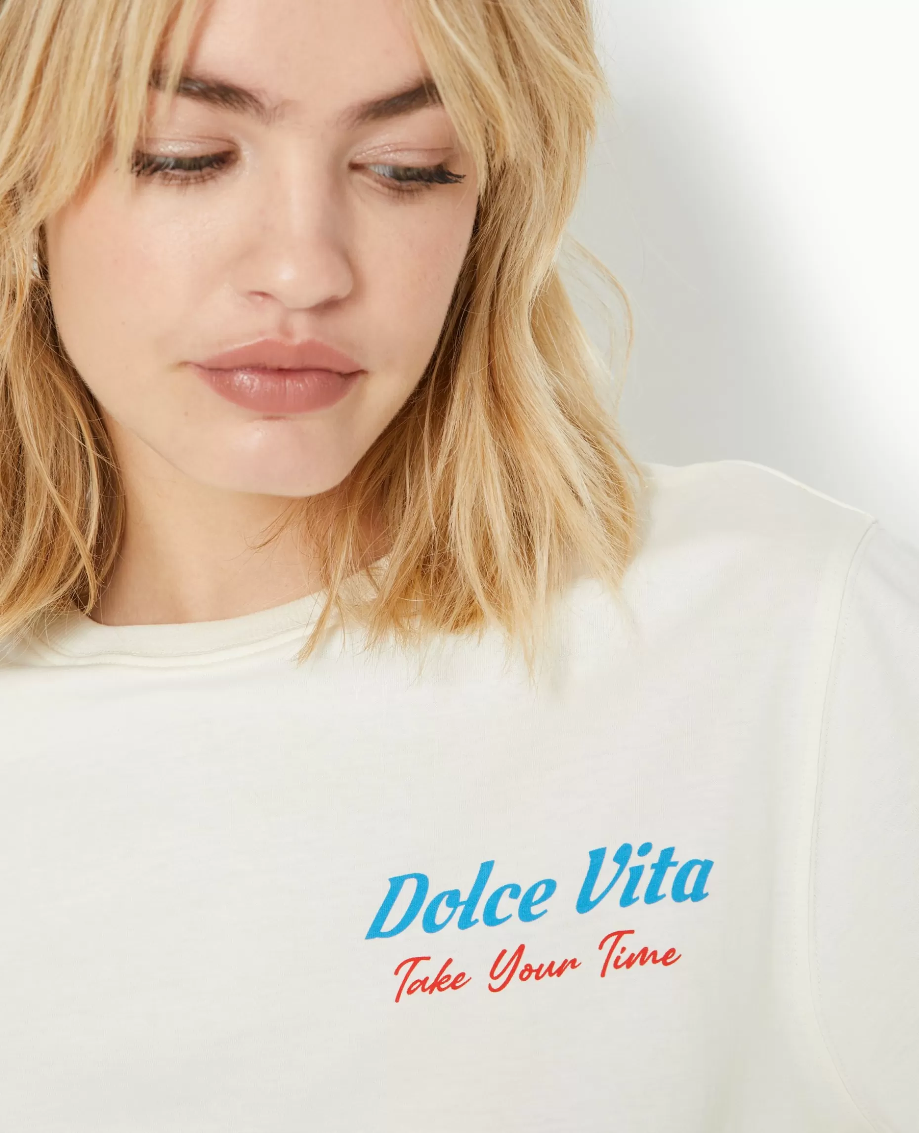 Flash Sale Pimkie T-shirt Oversize Avec Print Poitrine Et Dos - blanc