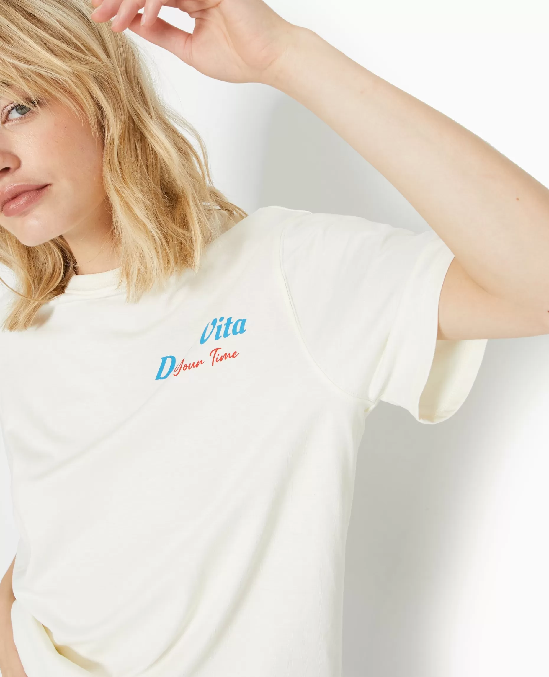 Flash Sale Pimkie T-shirt Oversize Avec Print Poitrine Et Dos - blanc