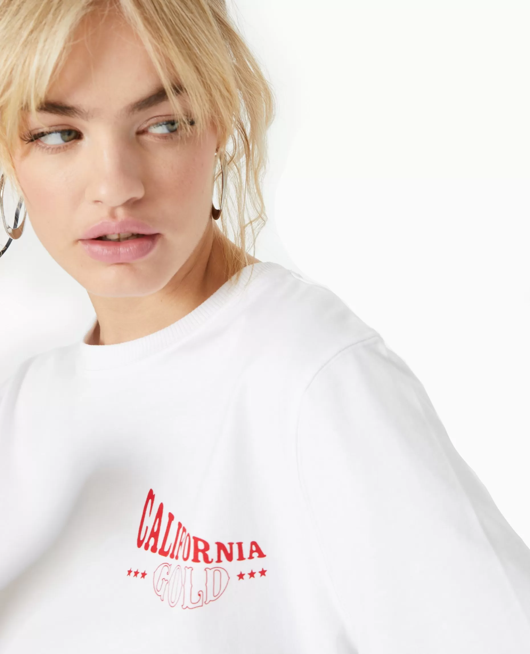Fashion Pimkie T-shirt Oversize Avec Print Poitrine Et Dos - blanc