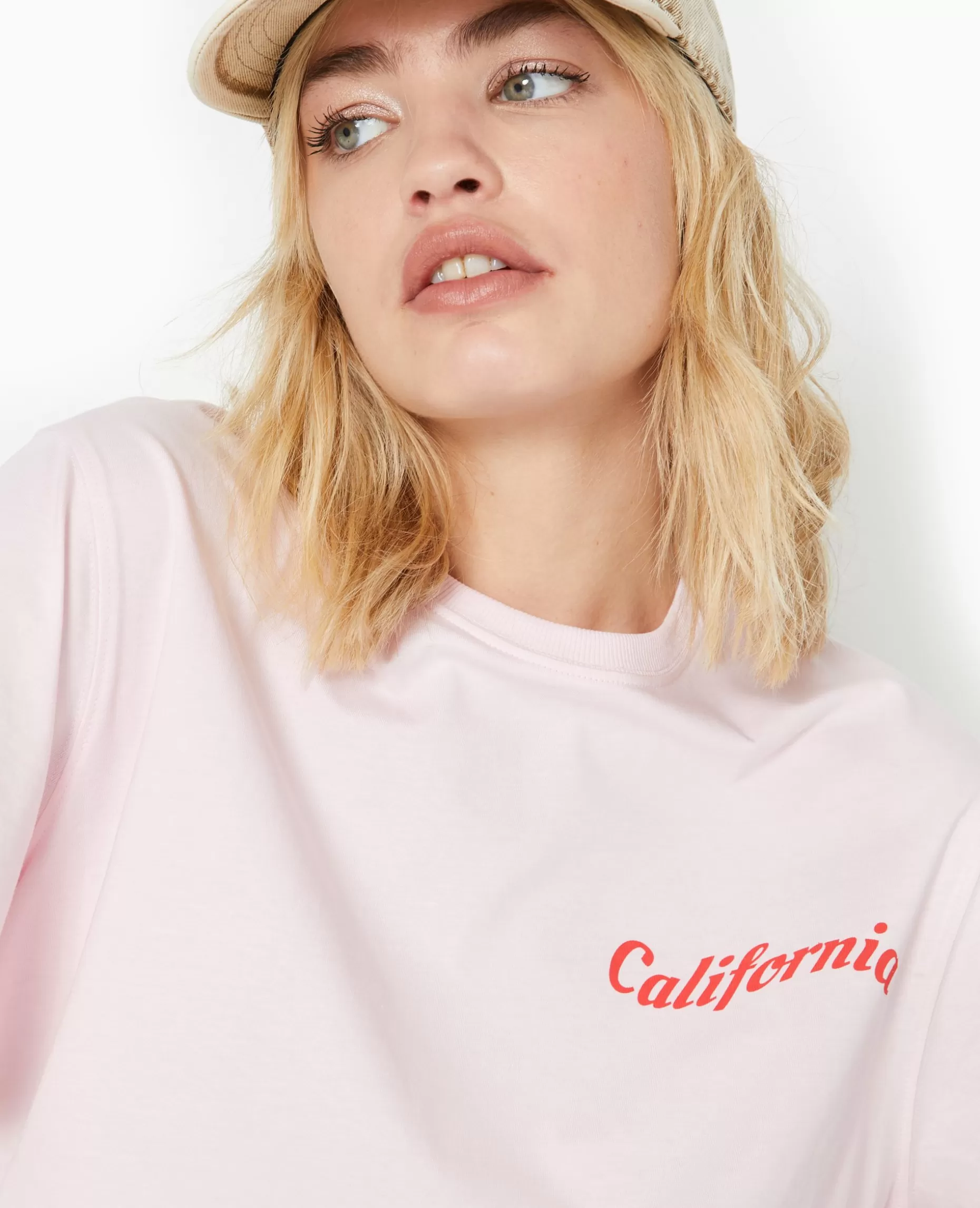 Online Pimkie T-shirt Oversize Avec Print Poitrine Et Dos - rose clair