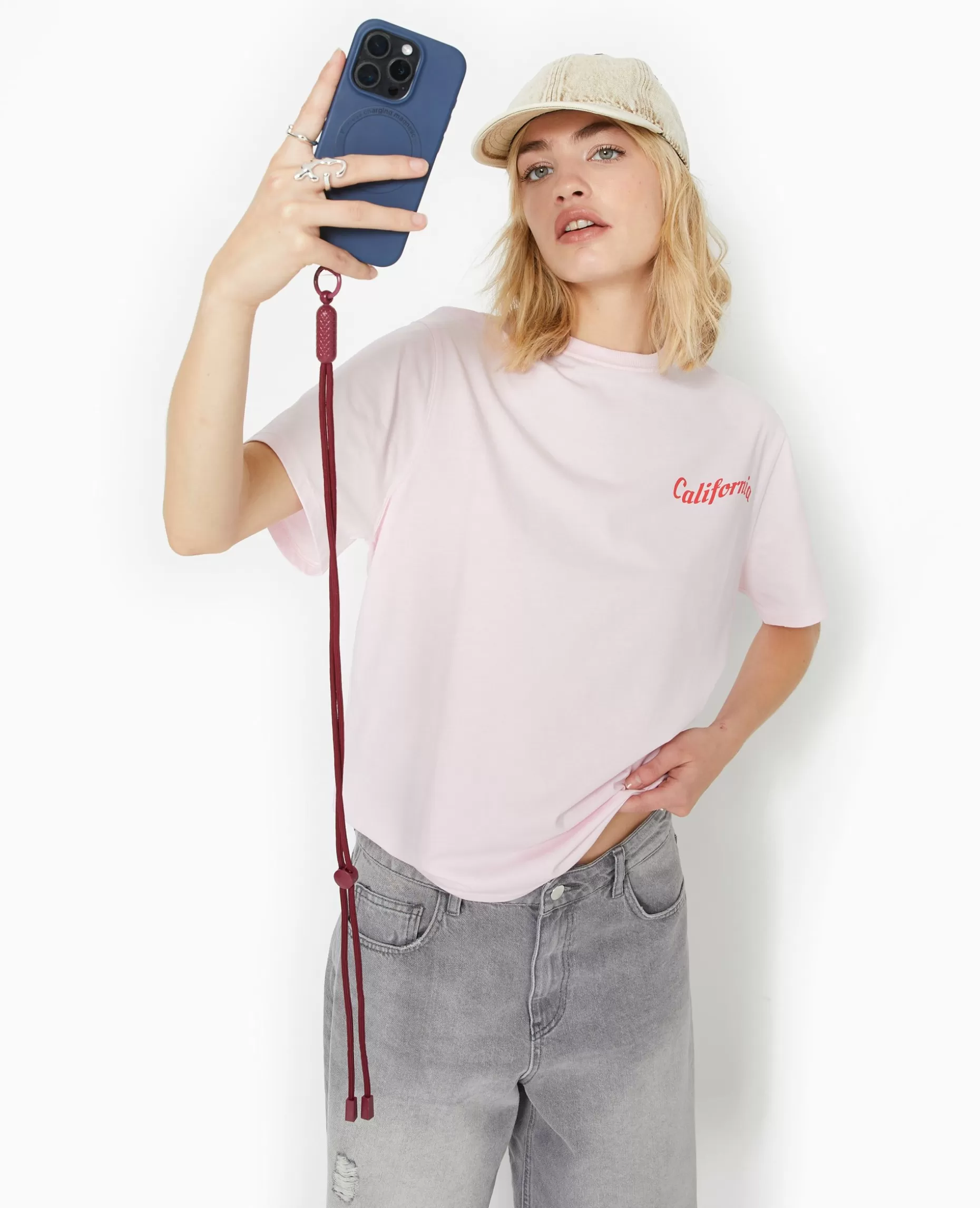 Online Pimkie T-shirt Oversize Avec Print Poitrine Et Dos - rose clair
