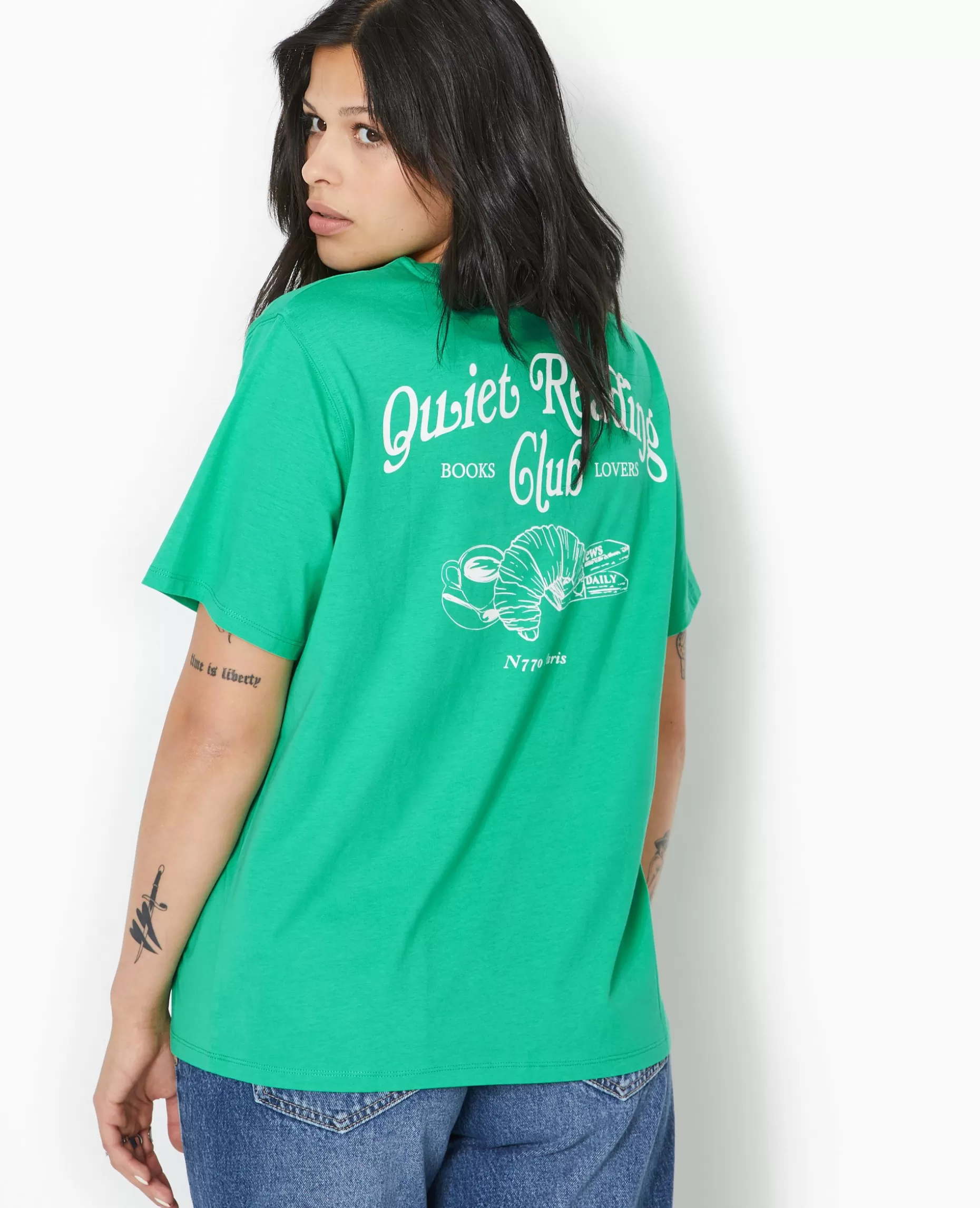 Discount Pimkie T-shirt Oversize Avec Print Poitrine Et Dos - vert