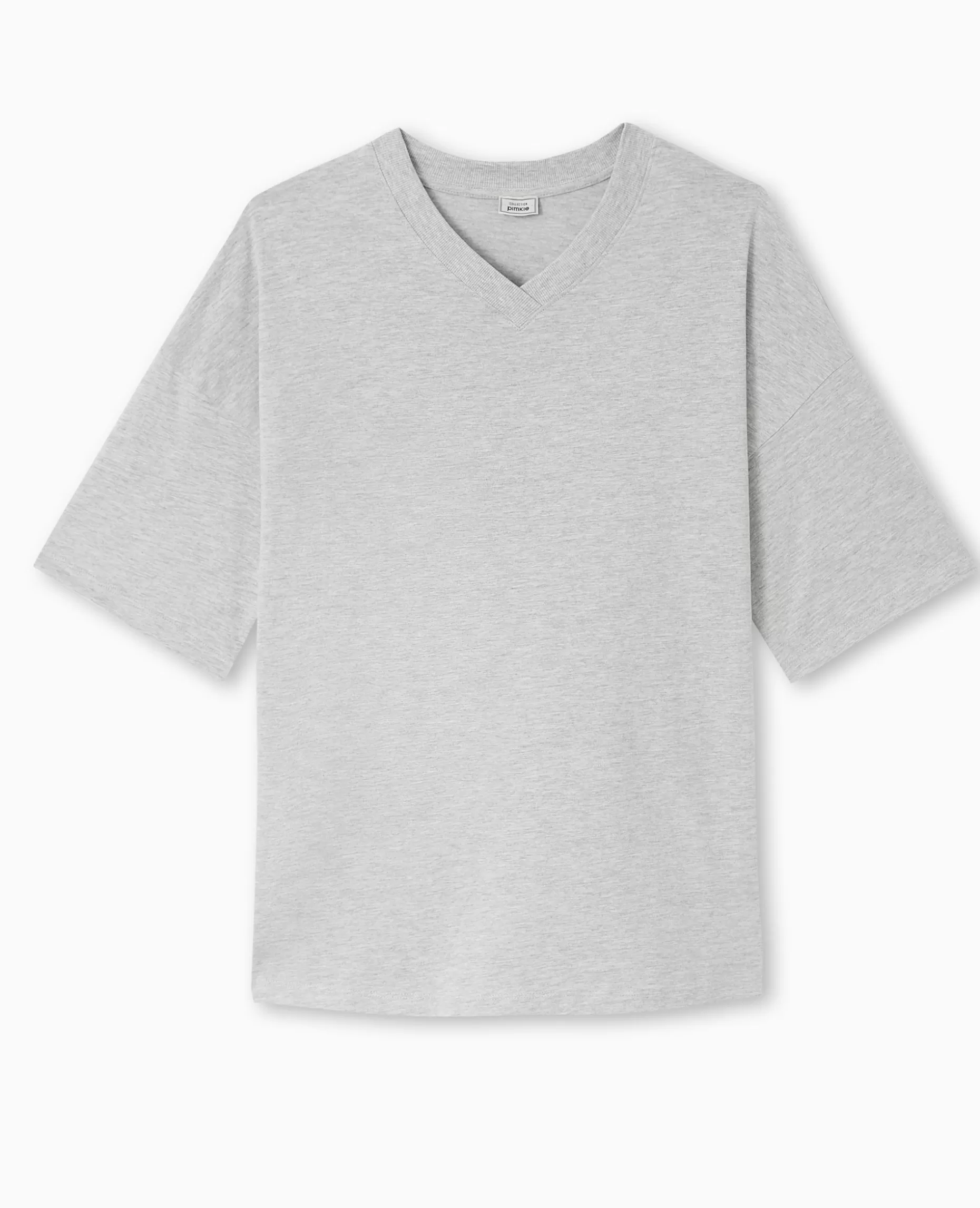 Flash Sale Pimkie T-shirt Oversize Col V Manches Descendues - gris chiné